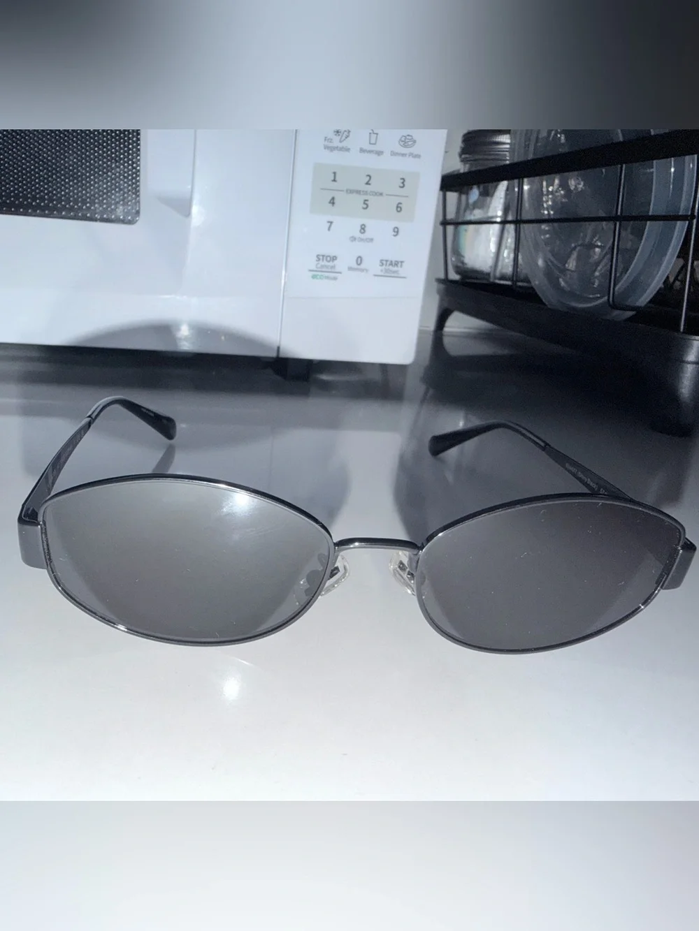 Coach Rimless Round Sunglasses in Gunmetal